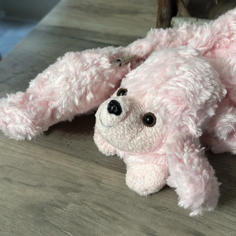 PRE OWNED VINTAGE BESTEVER PINK FAUX FUR GIRL'S POODLE SCARF AND POODLE MITTENS